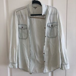 Light Blue Acid Wash Flannel